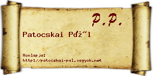 Patocskai Pál névjegykártya
